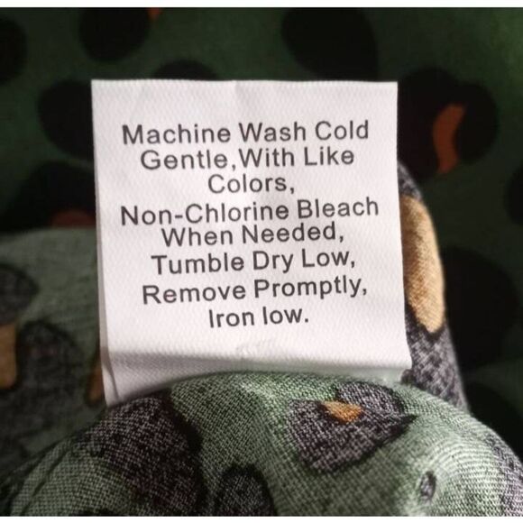 KIRUNDO GREEN LONG SLEEVE LEOPARD PRINT SHIRT DRESS SZ. L NWT. - Picture 11 of 12